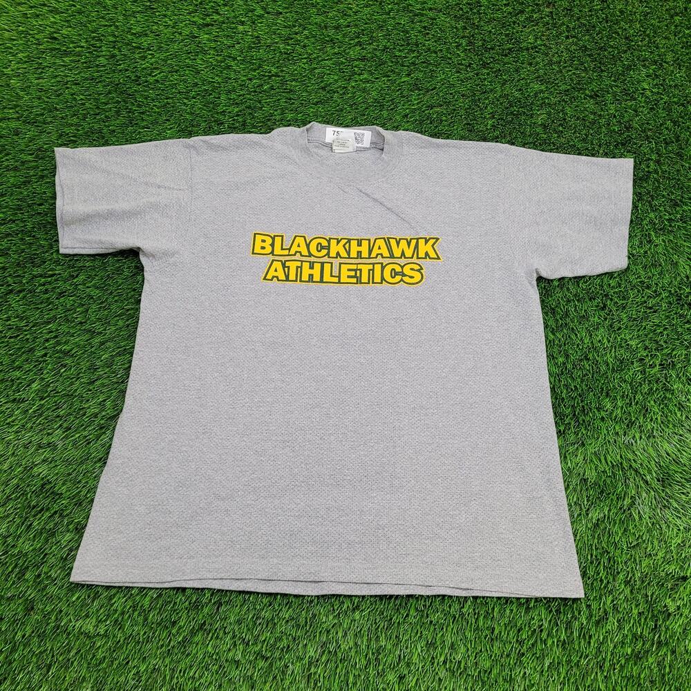 Vintage Blackhawks Athletics Shirt Large 23x28 Gray